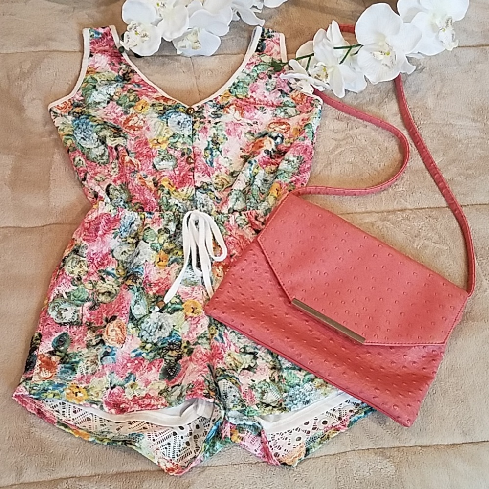 Adorable Floral Lace Romper